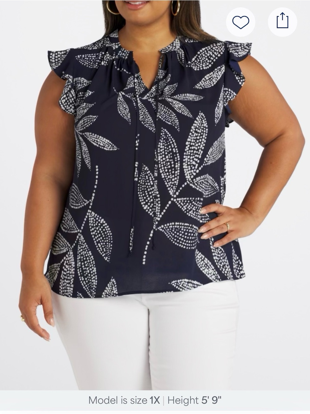 Les Serein - Kimber Flutter Sleeve Blouse EUC